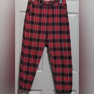 Zara Plaid Drop Crotch Pant Size Small